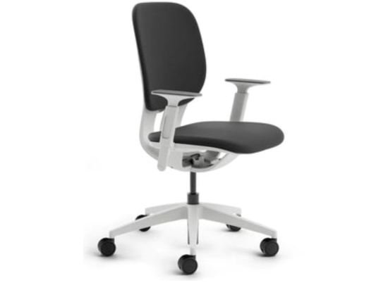 Używany fotel LIM Less Is More biała baza, szara tapicerka