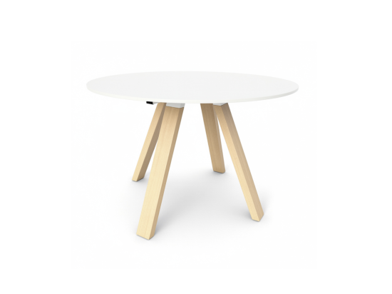 Używany stół kuchenny Pedrali ARKI TABLE ARKW5 wood tondo okrągły biały blat