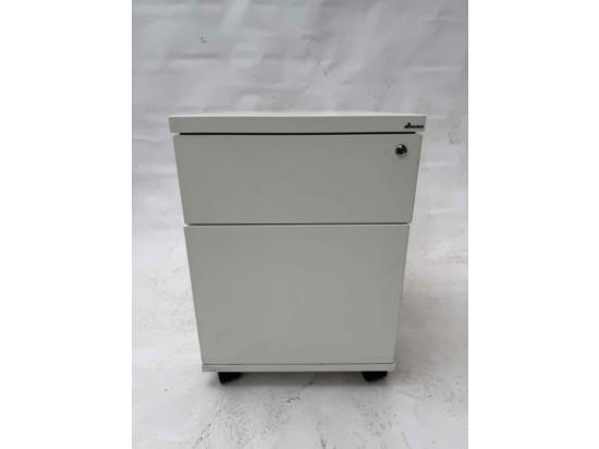 Używany kontenerek biurowy Maro biały, 2-szufladowy