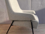 Używany fotel Noti GAP GA/1/L jasno szary, czarne metalowe nogi