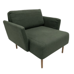 Używany fotel głęboki Muse NOTI szary/grafitowy, drewniane nogi