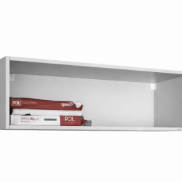 Używana biała półka wisząca biurowa