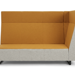 Używana sofa Voo_Voo VV 9X3 Bejot, szaro‑pomarańczowa, wysokie oparcie, akustyczna