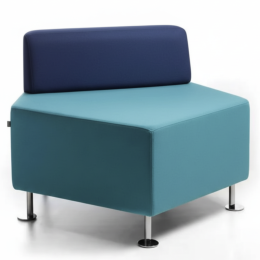 Używana pufa Penta Bejot niebieska, do przestrzeni publicznych