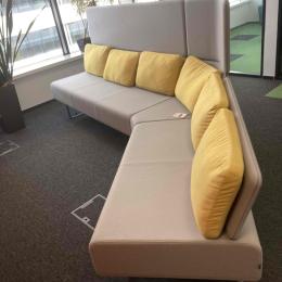 Używana Sofa settle BENE szaro żółta biurowa modułowa