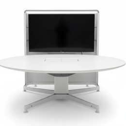 Używany stół konferencyjny Steelcase multimedialny w kształcie litery D