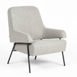 Używany fotel Noti GAP GA/1/L jasno szary, czarne metalowe nogi