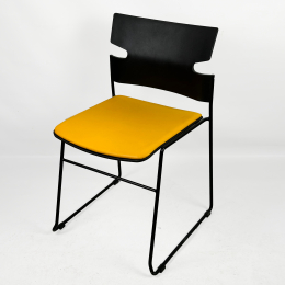 Krzesło materia żółte niskie
