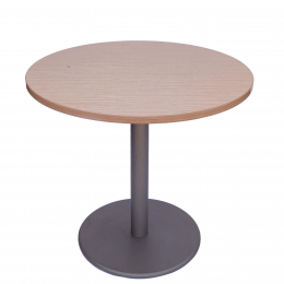 Stolik z blatem drewnopodobnym fi=80 cm. wys. 72 cm.