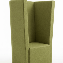 Używany wysoki fotel Noti Hussar zielony, tapicerowany, wys. 130 cm