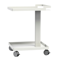 Używana tacka na kółkach biały barek metalowy